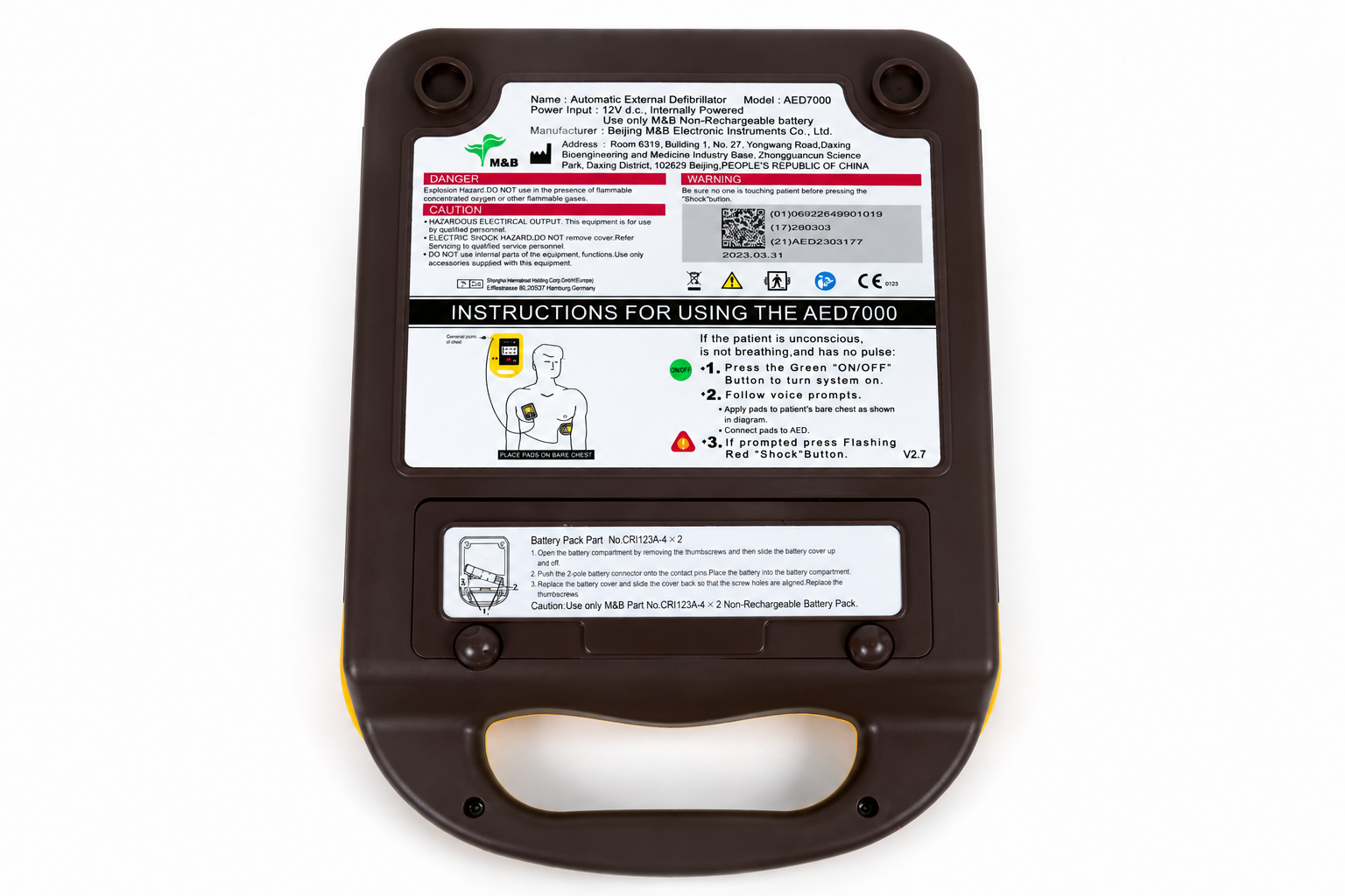M & B Automatic External Defibrillator AED7000