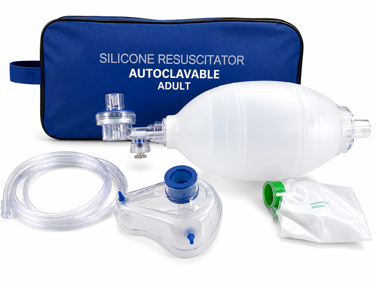 SILICONE AMBU BAG RESUSCITATOR FOR ADULTS