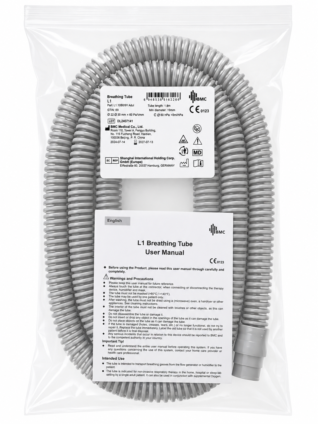 BMC BIPAP AND CPAP HOSE PIPE